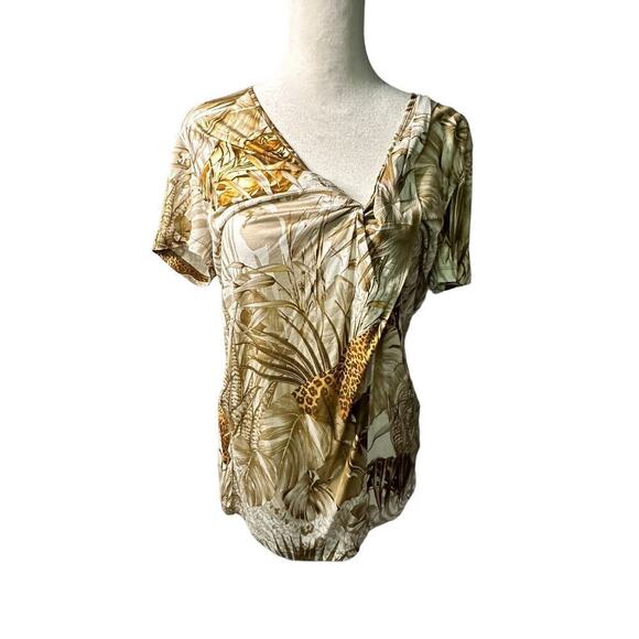Salvatore Ferragamo Tiger Safari Print Top Size Large - Picture 1 of 6